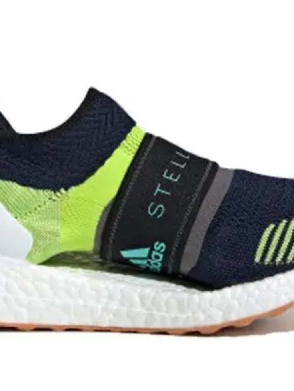 Stella McCartney Adidas Ultraboost 3D Navy and Lime Slip-On Sneaker - Picture 2 of 15